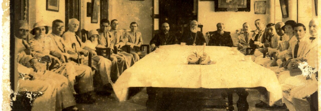 Community meeting in Nazareth Church 1920s.